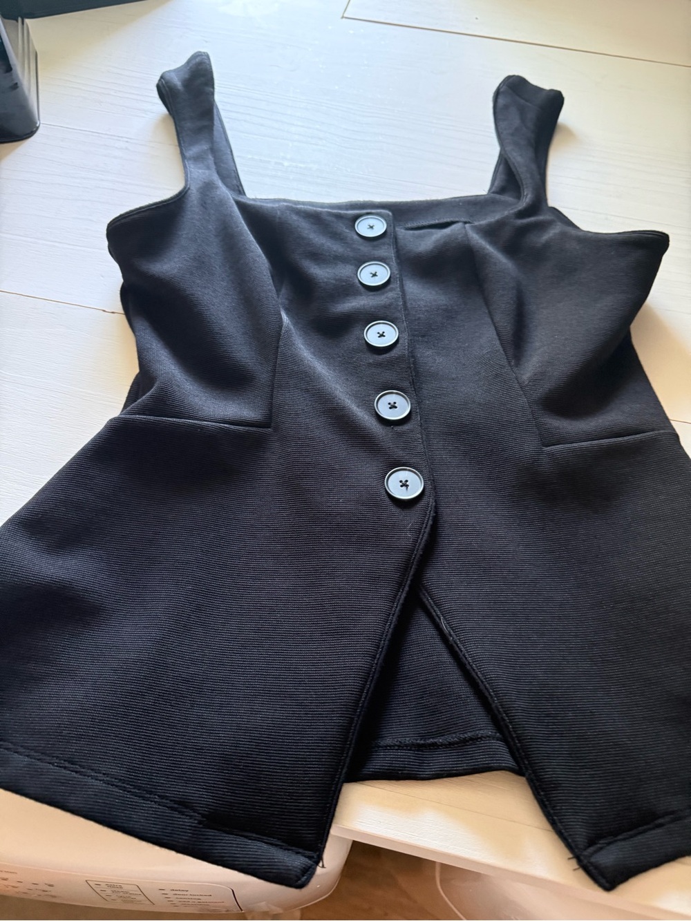 Anthropologie Maeve Black Button-Front dressy sleeveless top